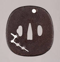 Iron Tsuba Signed "Iwai Yoshimichi" Decorated with Amida Yasurime