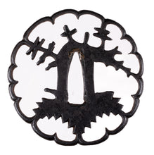 Iron Sukashi Akasaka School Tsuba with NBTHK Hozon Tosogu - Paulownia