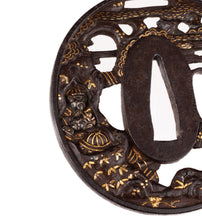 Iron Soten Style Tsuba - Minamoto Yoritomo at Ishibashi-Yama