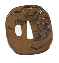 Shinchu Otsuki School Tsuba Decorated with a Dragon