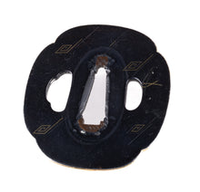 Polished Shakudo Bushu School Tsuba - Rain, Thunder and Pine Needles