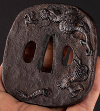 Iron Tsuba Decorated with a Dragon