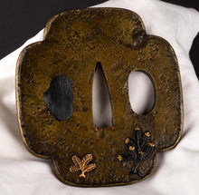 Shinchu Tsuchime-ji Mito School Tsuba with NBTHK Hozon Tosogu - Dancing Cranes and Pine Sprouts