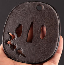 Iron Tsuba Signed "Iwai Yoshimichi" Decorated with Amida Yasurime