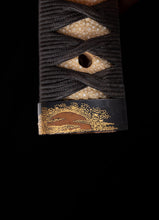 Katana Tsuka with Fuchikashira Signed "Kusakawa Hidemasa" - Crane and Tea Ceremony Utensils