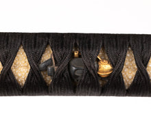 Katana Tsuka with Fuchikashira Signed "Kusakawa Hidemasa" - Crane and Tea Ceremony Utensils