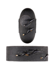 Shakudo Nanako Fuchikashira Signed "Naniwa No Ju Yabu Tsuneyuki" with Tokubetsu Hozon Tosogu- Geese and Moon