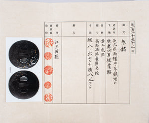 Iron Tsuba Attributed to "Tsuchiya Takechika" with NTHK-NPO Certificate - Tiger