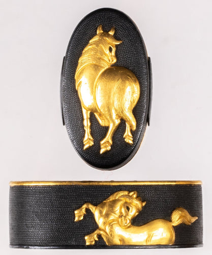 Shakudo Nanko Yanagawa School Fuchikashira - NBTHK Hozon Tosogu - Excellent Horse