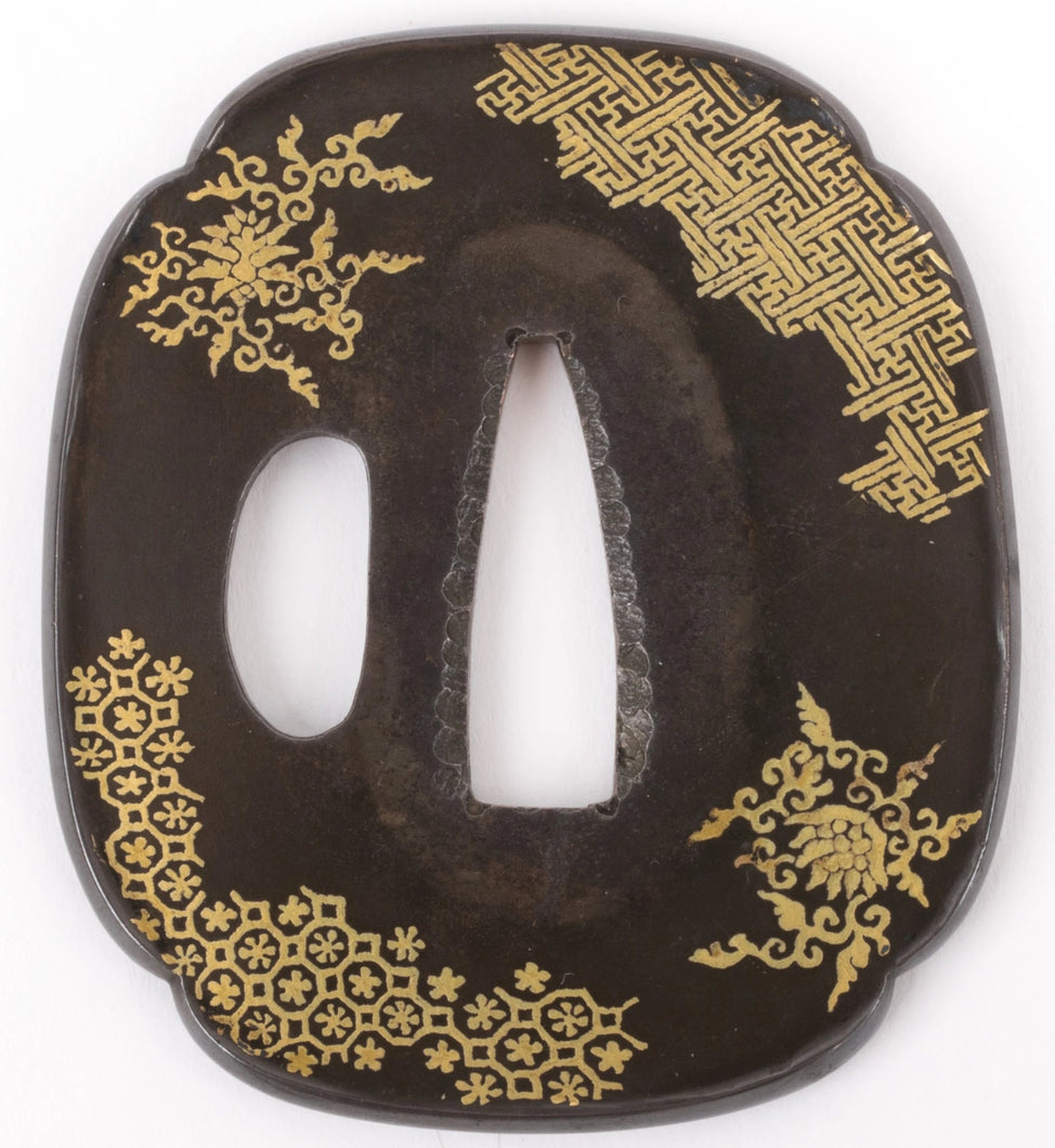 Kyo-Kinko Shibuichi Tsuba with NBTHK Hozon Tosogu