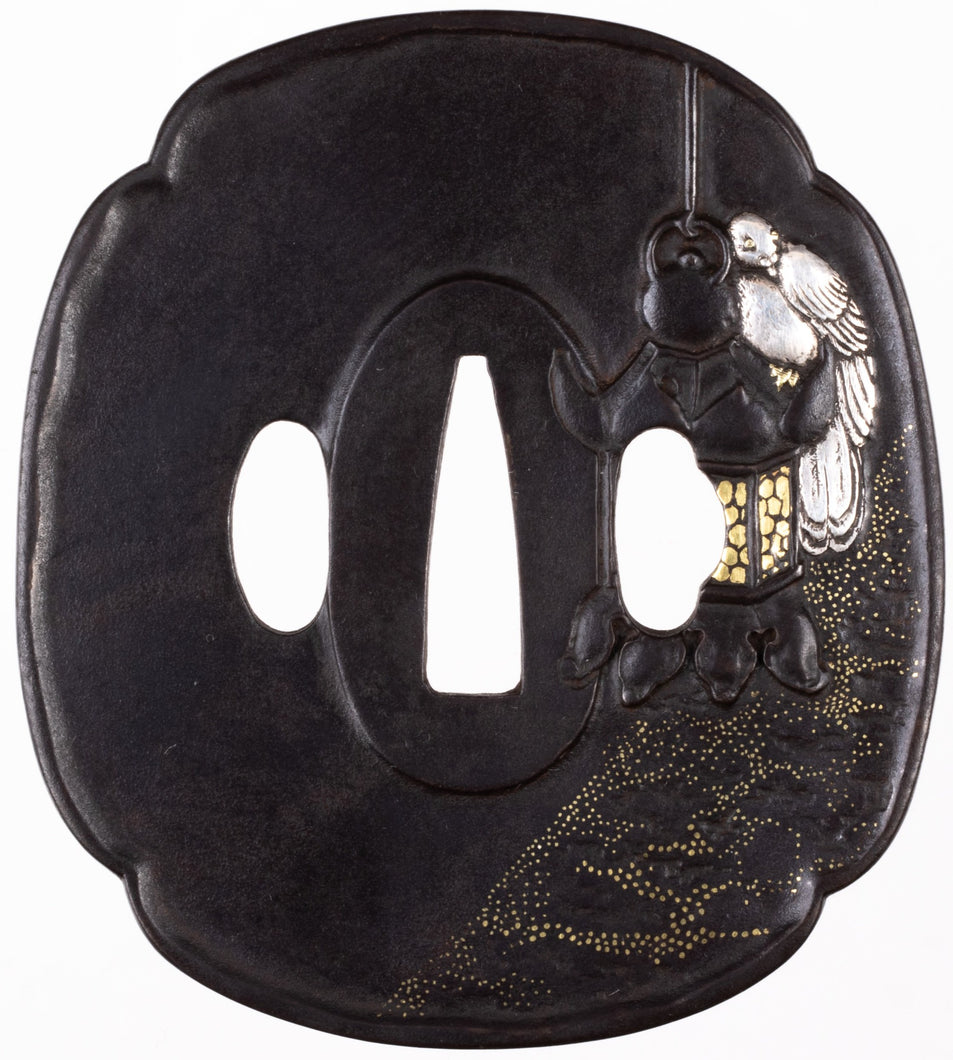 Iron Tsuba Decorated with Otokayama Motif - After Natsuo Kano