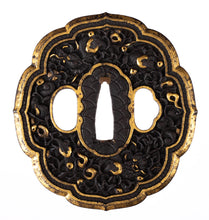 Iron Nanban School Tsuba Decorated With Dragons and Vines